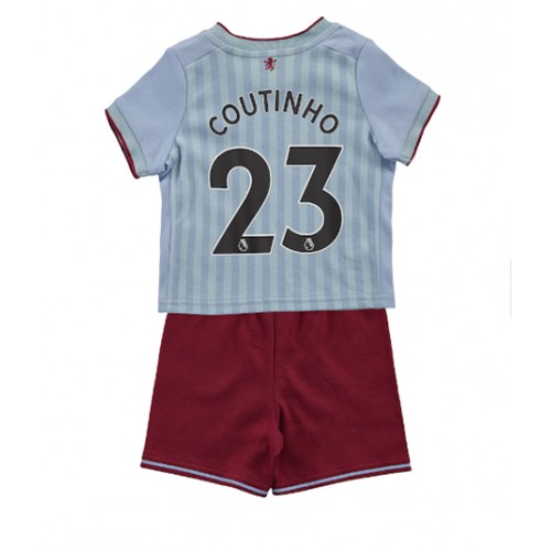 Fotbalové Dres Aston Villa Philippe Coutinho #23 Dětské Venkovní 2022-23 Krátký Rukáv (+ trenýrky)